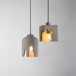 Simple Cement Hanging Lampshade Mold Restaurant Cafe Bedroom Bed Square Concrete Chandelier Silicone Mold