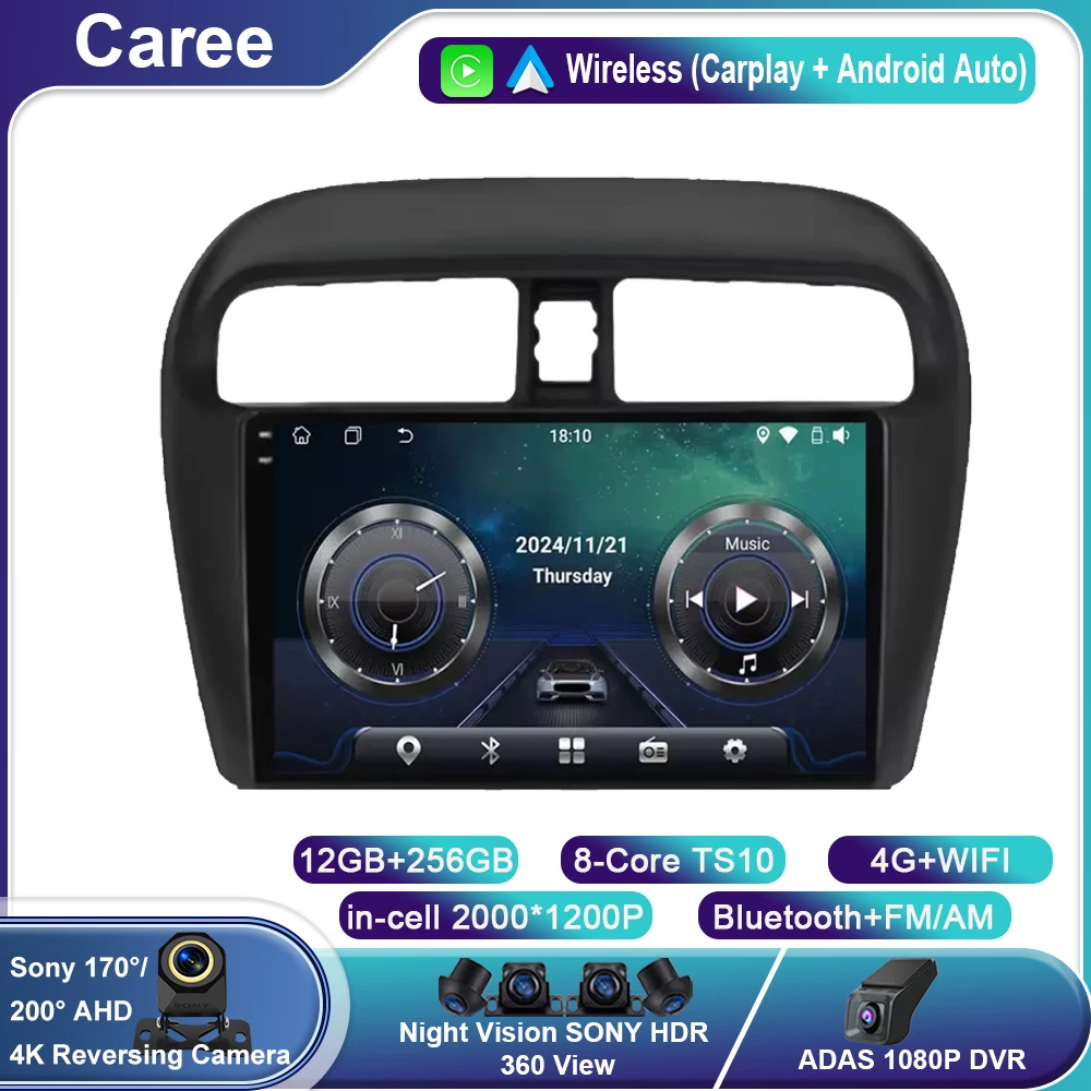 Android Auto Radio Player For Mitsubishi Mirage 6 Attrage 2012 2013 2014 2015 2016 2018 GPS Navigation Multimedia BT No 2din DVD