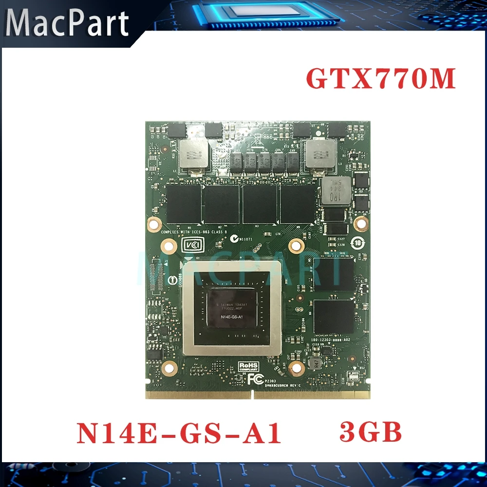 

Оригинальная видеокарта GTX770M GTX770 3 ГБ N14E-GS-A1, обновление для Apple iMac 27 A1312 2010 2011 года