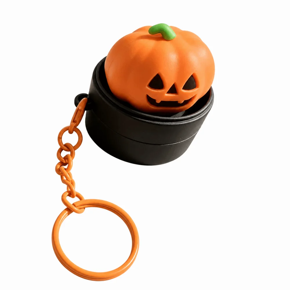 Cartoon Calming Keychain Keys Finger Button Pumpkin Ghost Anti-stress Toy Pendant Bag Charms 3D Printed Foods Clicker Key Chain