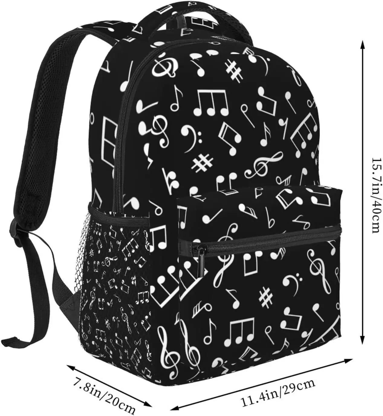 Piano Music Note Backpack Fashion Travel Hiking Camping Daypack Computer Backpacks Bookbag for Men Women