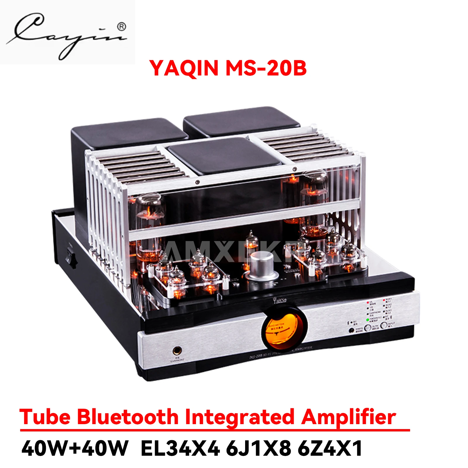 

YAQIN MS-20B Tube Amplifier EL34 Tube Bluetooth 40W*2 Power Amplifier Fever HiFi Combined Push-pull Home Audio