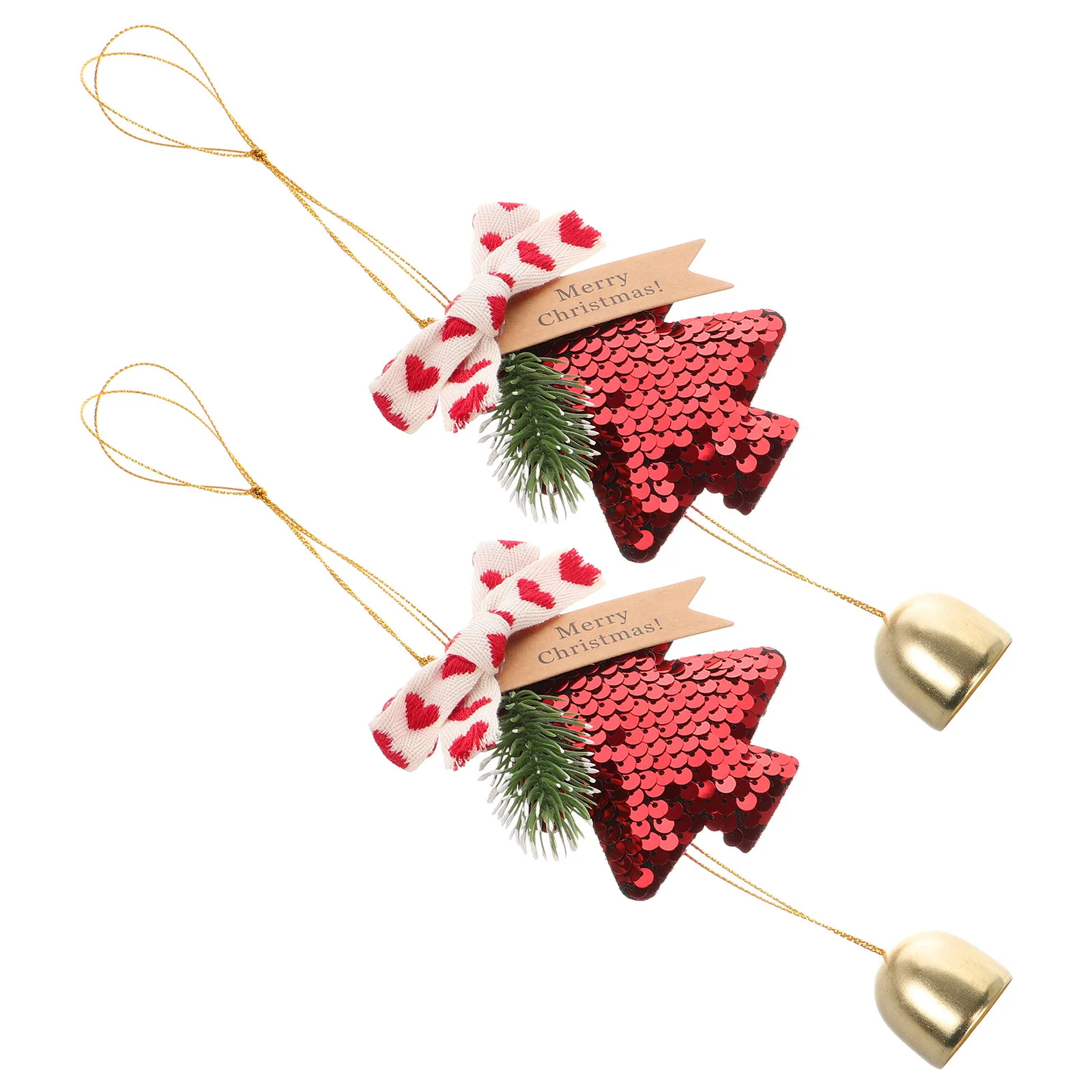 

2Pcs Christmas Tree Bell Ornament Vibrant Xmas Pendant Hanging Decor Holiday Decoration Christmas Tree Ornaments Xmas Bell Decor
