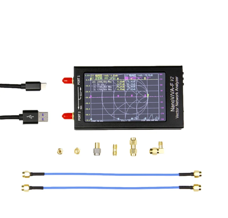 

V2 F 50k-3G Vector Network Analyzer 4.3 Inch HF VHF UHF Antenna Analyzer