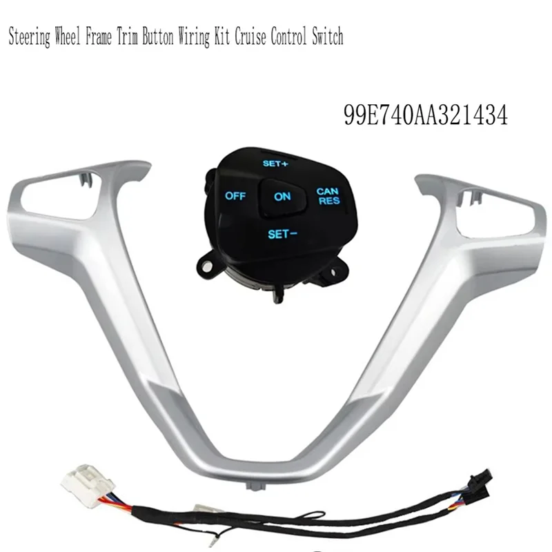 ชุดสายไฟสวิตช์ควบคุมความเร็วอัตโนมัติยอดนิยม ชุดแต่งขอบพวงมาลัย ปุ่มสำหรับ Ford Fiesta MK7 MK8 Ecosport 2013 99E740AA321434