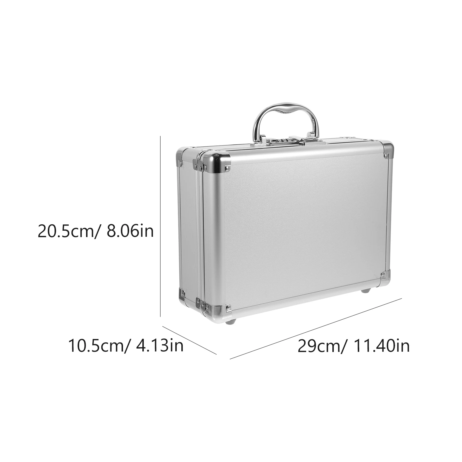 Aluminum Alloy Hand Carry Case Silver Small Tool Box Password Lock Portable Hard Case Travel Storage Mechanics Organizer