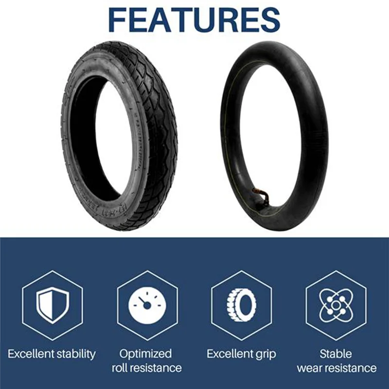 2 Set 12 1/2x2 1/4 Battery Car Tire 57-203 Electric Wheelchair Inner and Outer Tire 62-203 Pneumatic Tire