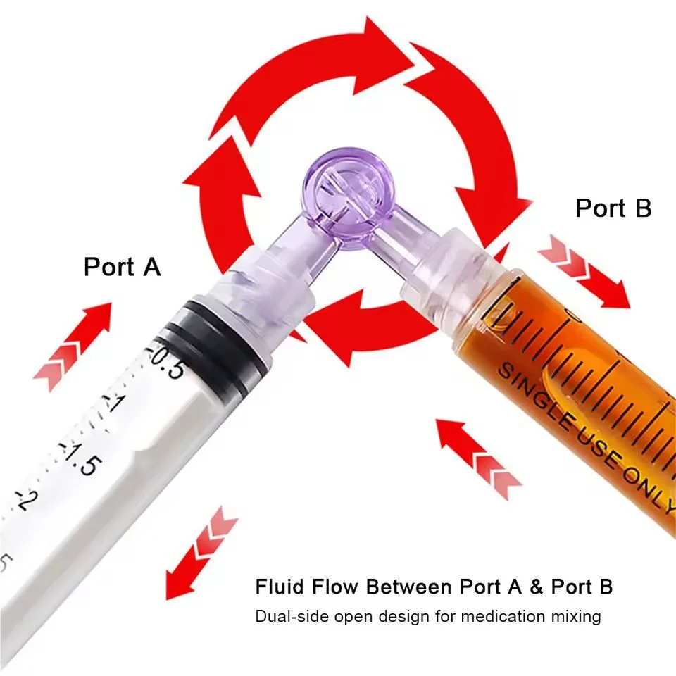 48pcs/box Two-way suction tube syringe flush adapter plug valve for Clinical Hospital Luer Lock Adapter 2-Way Stopcock Flexiable