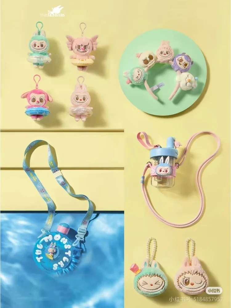 Original Labubu Amusement Park Limited Edition Anime Surround Rubber Swimming Ring Pendant Headband Water Cup Headband Hair