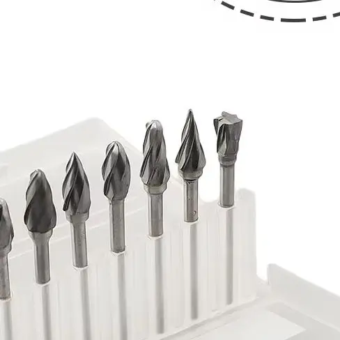 10pcs Carbide Burr Set Single Rotary Files For Aluminum Non Ferrous Metal Wood Plastic Grinding Carving Tool Bits Kit