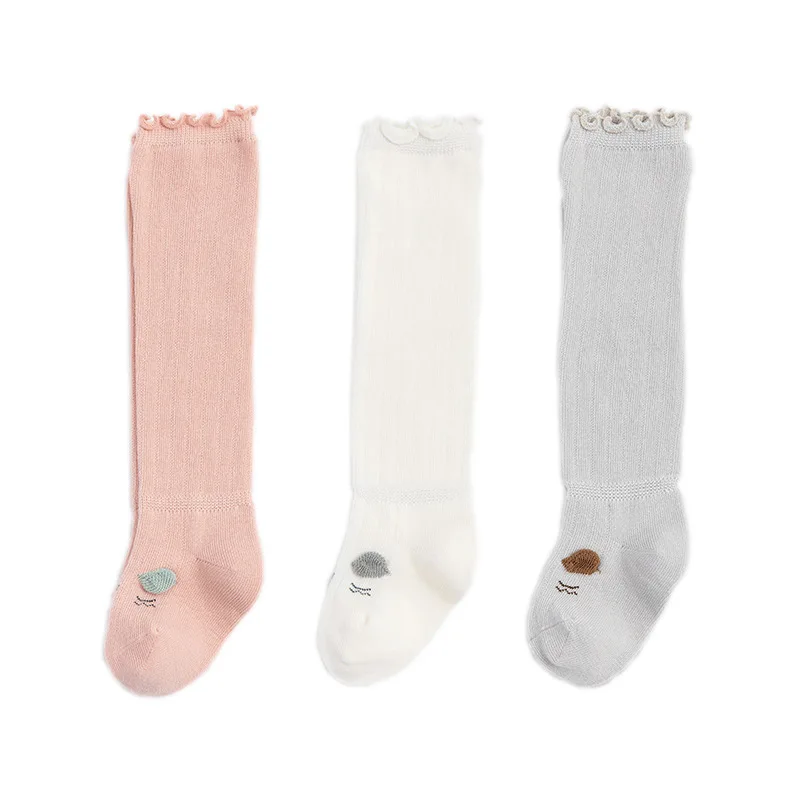 3 Pairs yenidoğan bebek kız tozluk hayvan baskılı yürümeye başlayan kız dantelli çorap pamuk şeker renk tatlı çocuklar kız çorap paketi