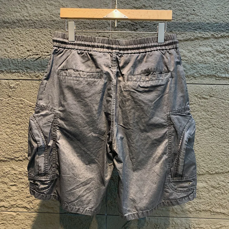 HKSH 2026 Summer New Men's Tide Dark Safari Style Waste Land Functional Deconstructed Capris Pocket Luxury Trendy Shorts HK24212