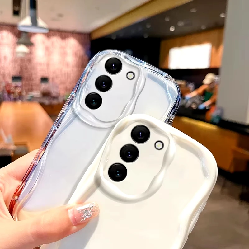 Clear Soft Wave Phone Case for Samsung A55 A54 A53 5G A52 A15 A14 A13 A35 A34 A24 A23 A22 A05 S24 S23 S22 Ultra S21 S20 FE Cover - náhled 6