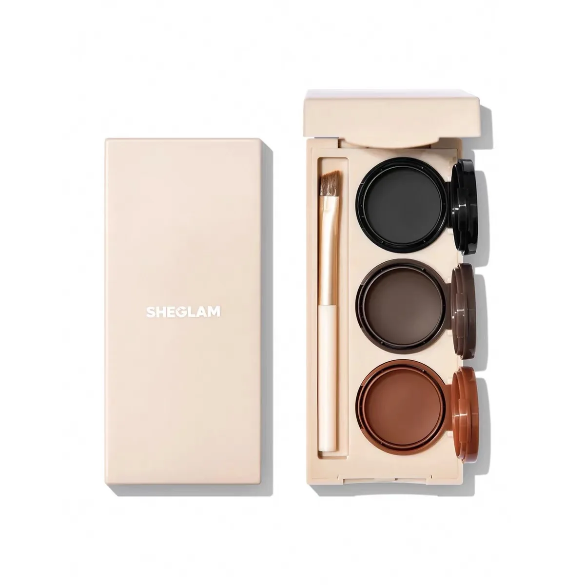 

Shelgam Waterproof Matte Eyeliner Cream Palette Three color Eyebrow Powder Quick Dry Smooth Black Brown Eye Multi-purpose Makeup
