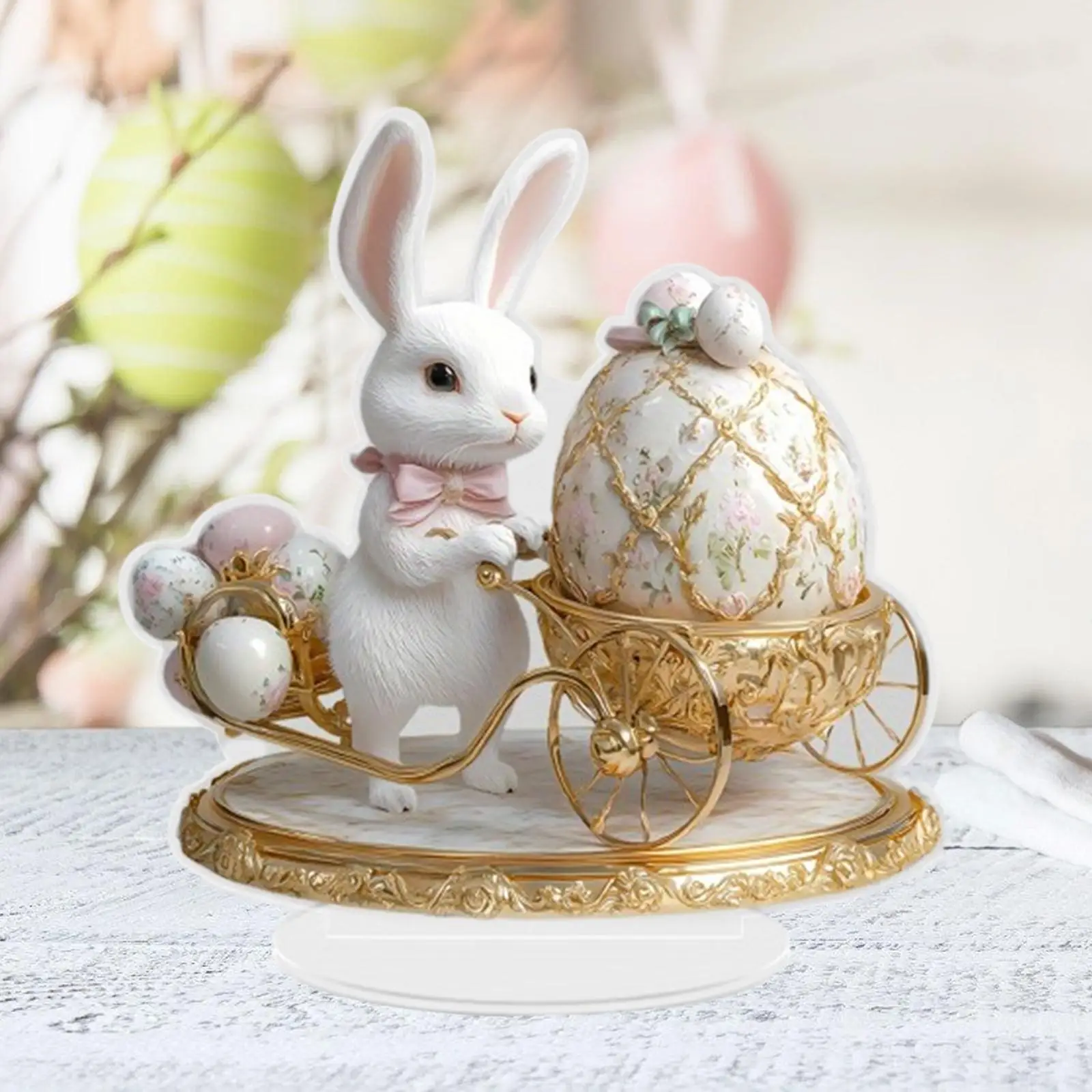 

2D Easter Bunny Decor Garden Bunny Decor Sign for Cabinet Holiday Party