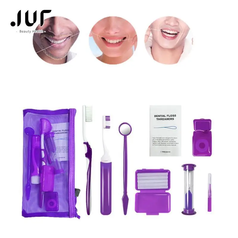 8 teile/satz zahn ärztliche Mun drein igung Pflege Zähne kiefer ortho pä dische Kits Bleaching-Tool Anzug Inter dental bürste Zahnseide Faden Wachs