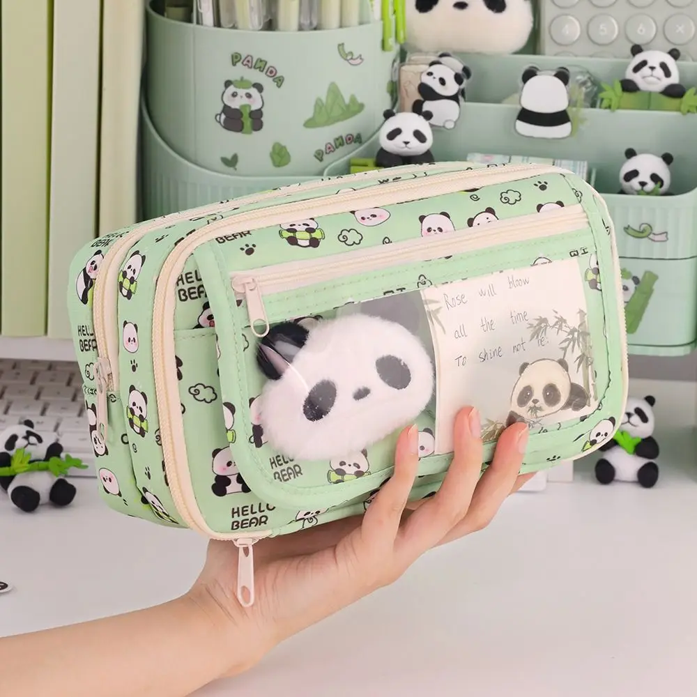 Multi Functional Capybara/Panda Pen Bag Nine-Layer Dirt-proof Stationery Bag Large Capacity Pencil Case Students