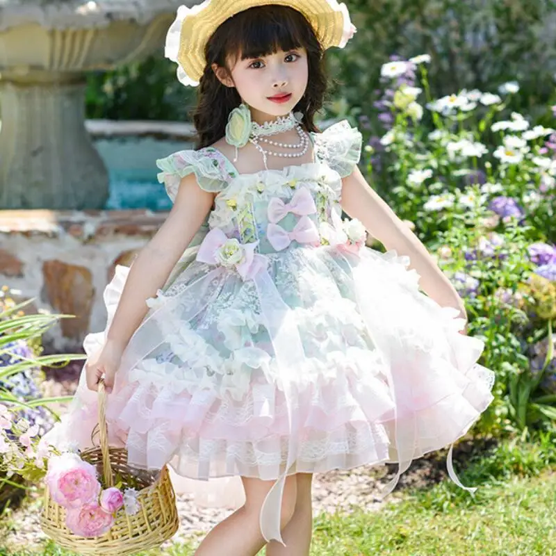 

Girls' Lolita Dress Girl's Sweet Princess Dress Children's Summer New Tutu Skirt Children's Spring Autumn Bottoming Soft T-Shir