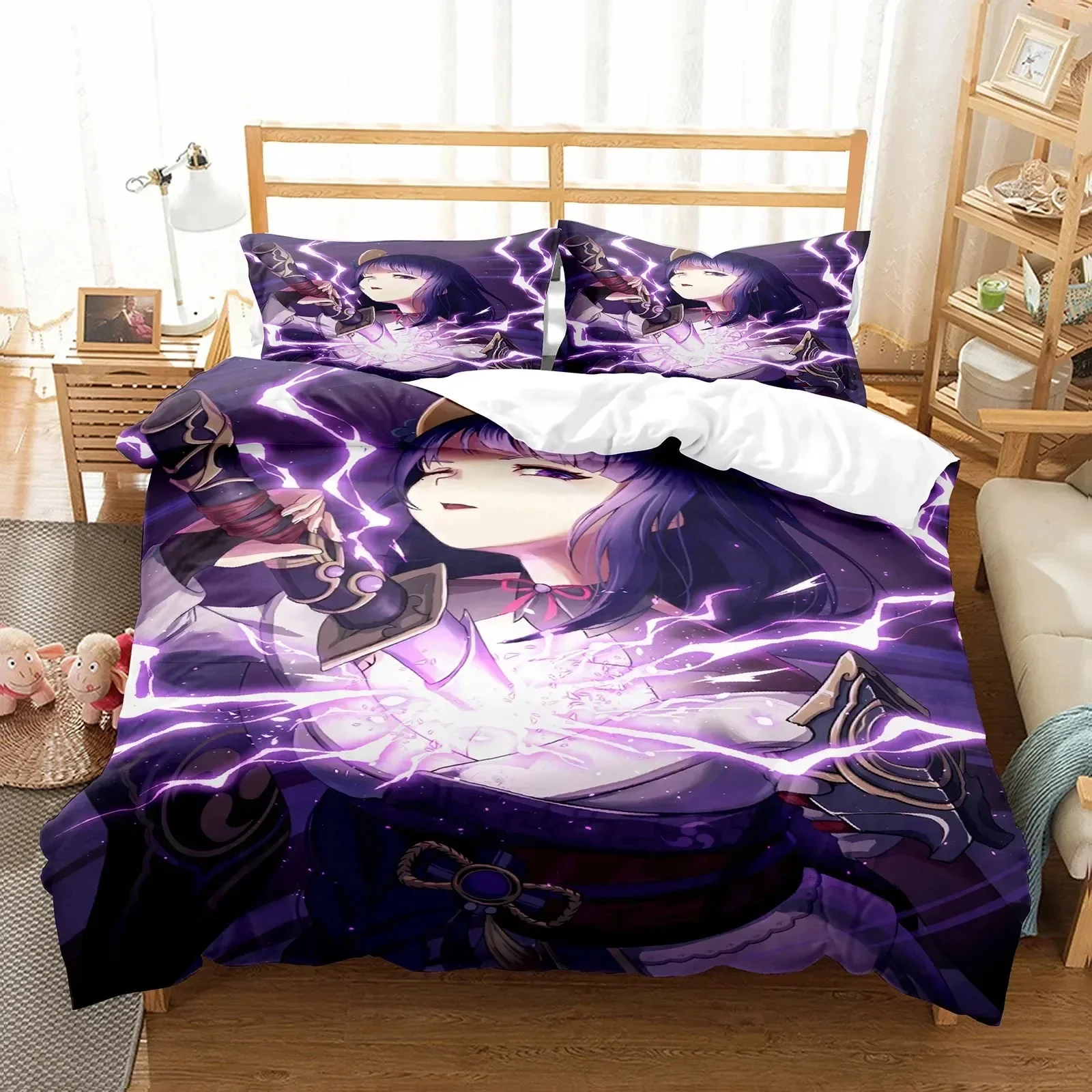 

3D Genshin Impact Anime Arataki Ltto Bedding Set Duvet Cover Sheet Printed Pillowcase Bed Full Queen King Size Comforter Bedroom