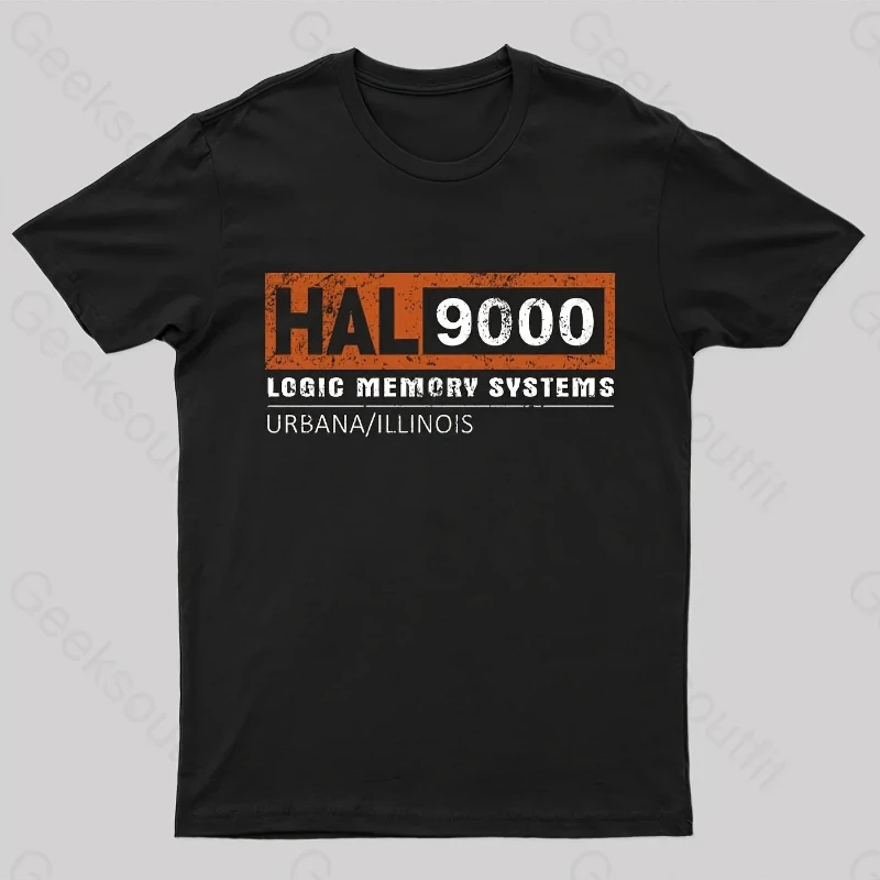 Men's Hal 9000 Retro Sci-Fi T-Shirt  Cotton Loose Short-Sleeve T-Shirt, Iconic Classic Crew Neck, Casual Wear for All Year Round