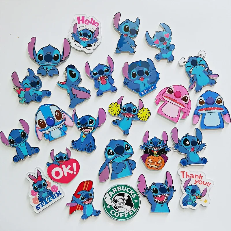 Disney Stitch Cute Cartoon Brooch Badge Children's Acrylic Medal Anime Pins Birthday Gifts for Child Friends Creative Product