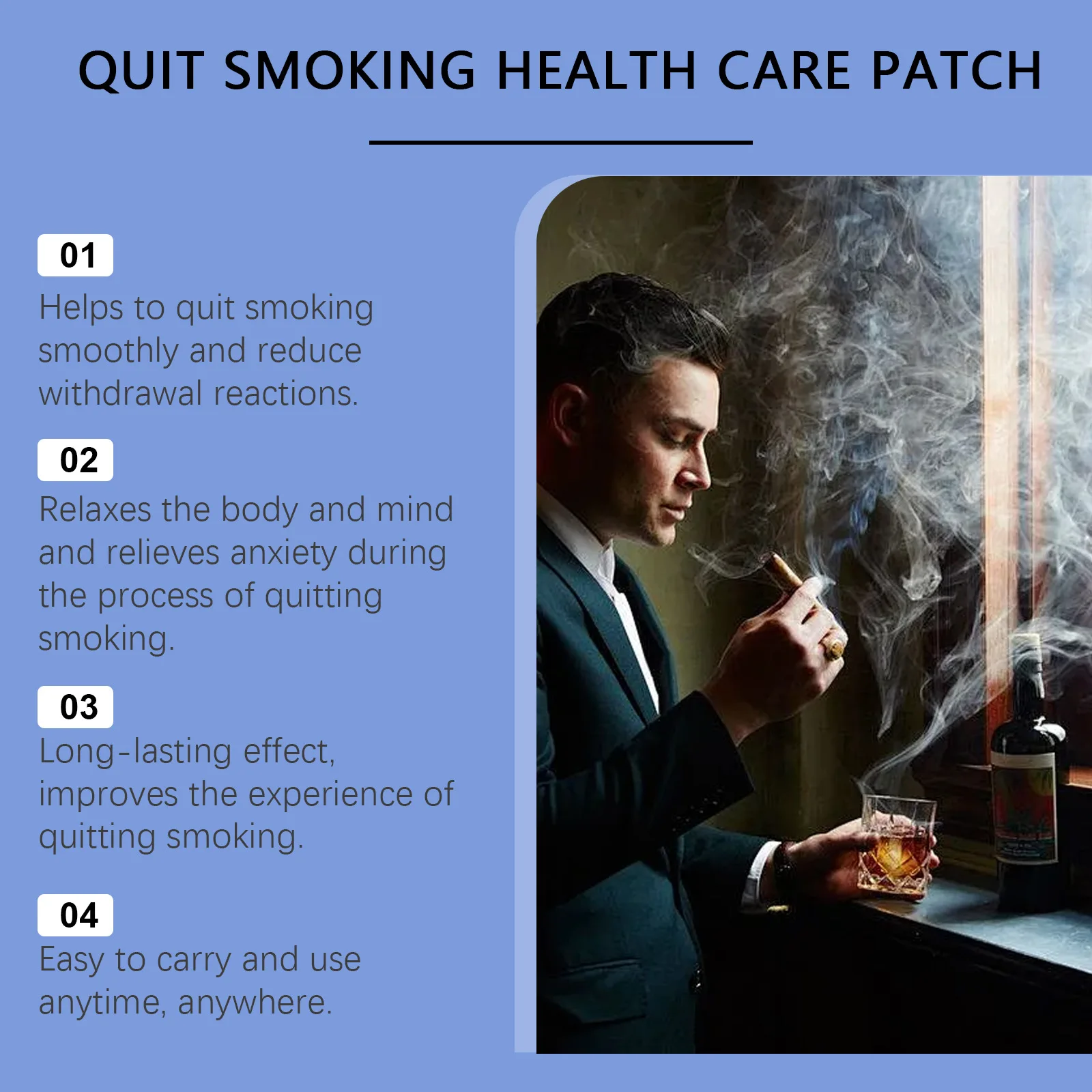 South Moon Smoking Cessation Patch Quit Smoke Aid Eliminate Smoking Desire Lung Cleansing Relieve Cough Stop Smoking Stickern.