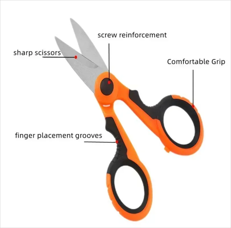 Electrician Scissors New High Carbon Steel Non-slip Industrial Strong Wire and Cable Stripping Scissors Suitable for Home Office