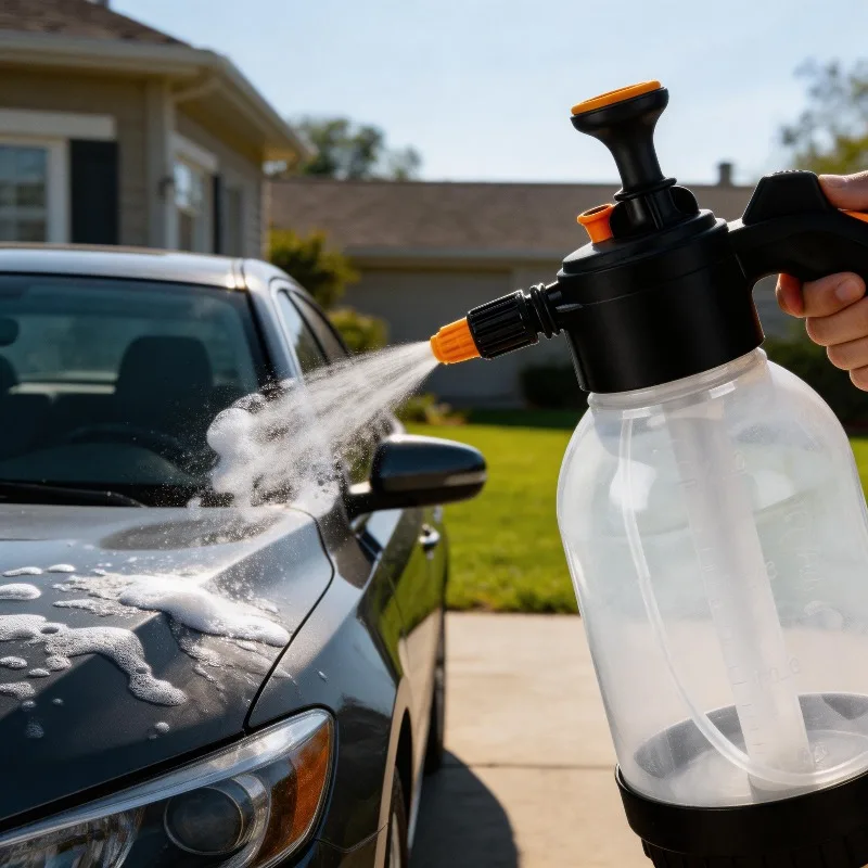 New Car Wash Spray Bottle Wash Can Hand-held Car Wash Watering Car Home Gardening Air Pressure Sprayer Cleaning Tools 2L