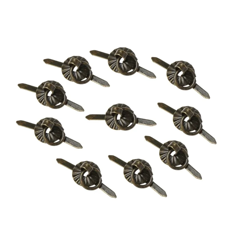 10pcs Green Bronze Color Ring Pin Handle Drawer Cabinet Desk Pull Knob Furniture L9BE