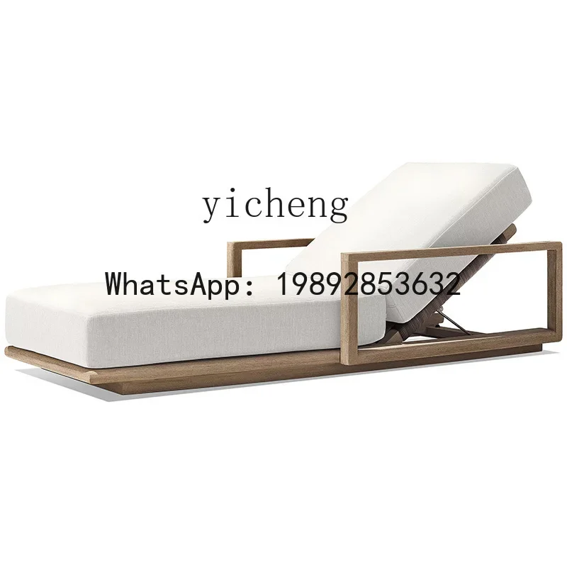 X9 Outdoor Bed Waterproof Sunscreen Outdoor Terrace Sand Stall Chair Preservative Wood Leisure Lounge Chair