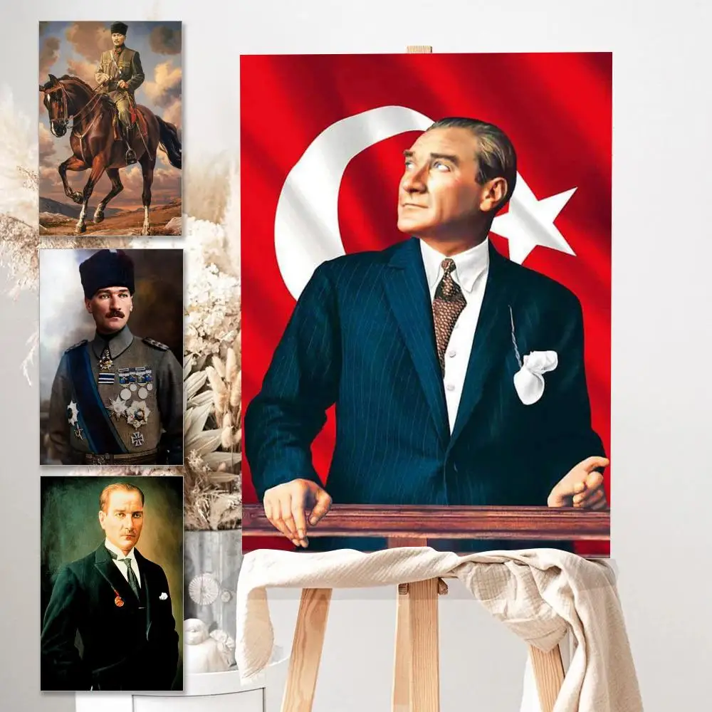 Turkey Mustafa Kemal Ataturk Poster HD Anime Hot Theme Singer/OST/Movie-Waterproof Self-Stick Home Decor