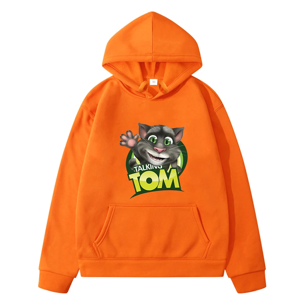 

Детская одежда для девочек Talking tom cat принт аниме толстовка флисовая толстовка пуловер y2k sudadera осенние толстовки Kawaii куртка для мальчиков