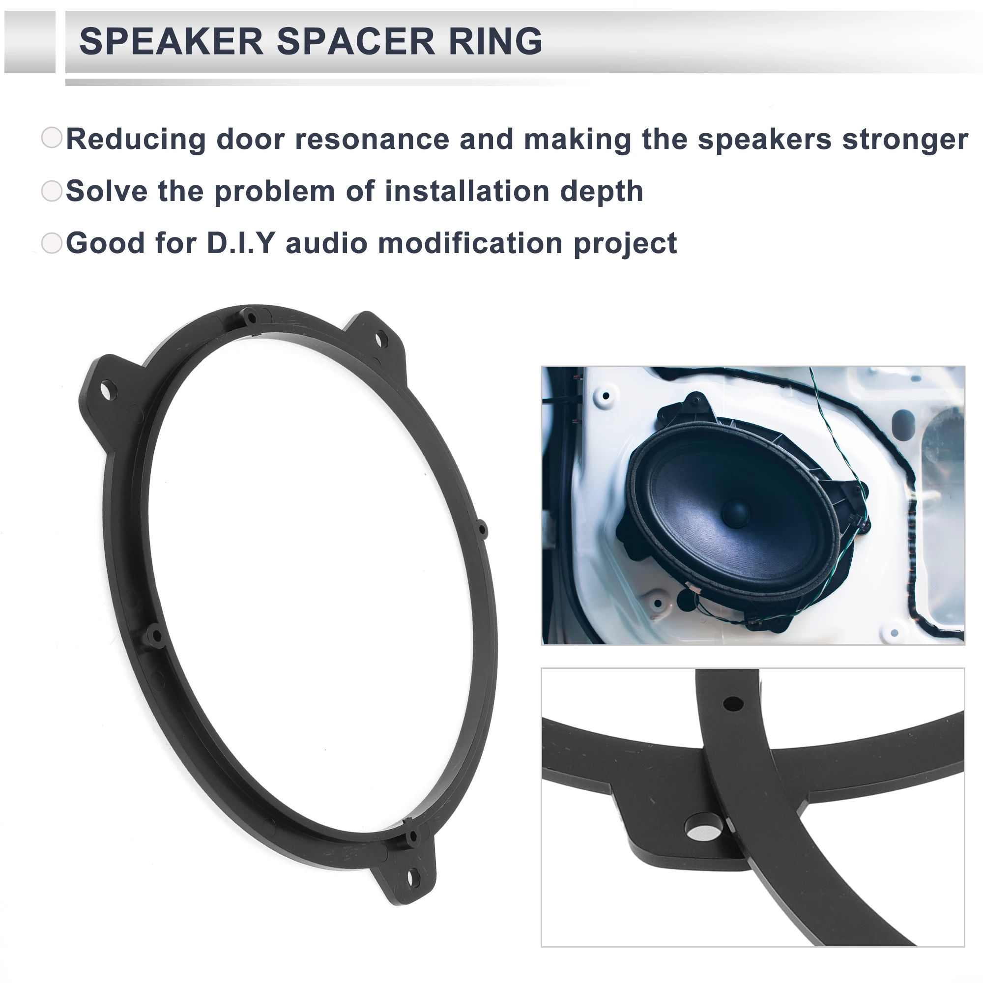 UXCELL Speaker Spacer Ring Tweeter Speaker Spacer Adapter for BMW 3 (E46) Waterproof Speaker Subwoofer Mounting Spacer Bracket R