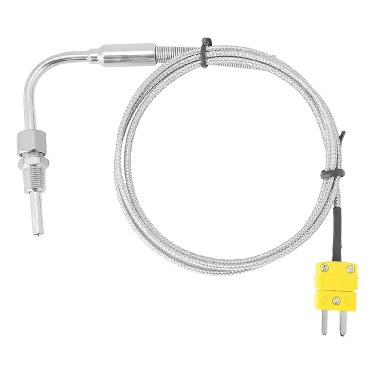 Probe Sensor, K-Type Exhaust Thermocouple with Exposed Tip & Connector, Temperature Probe for Exhaust Gas
