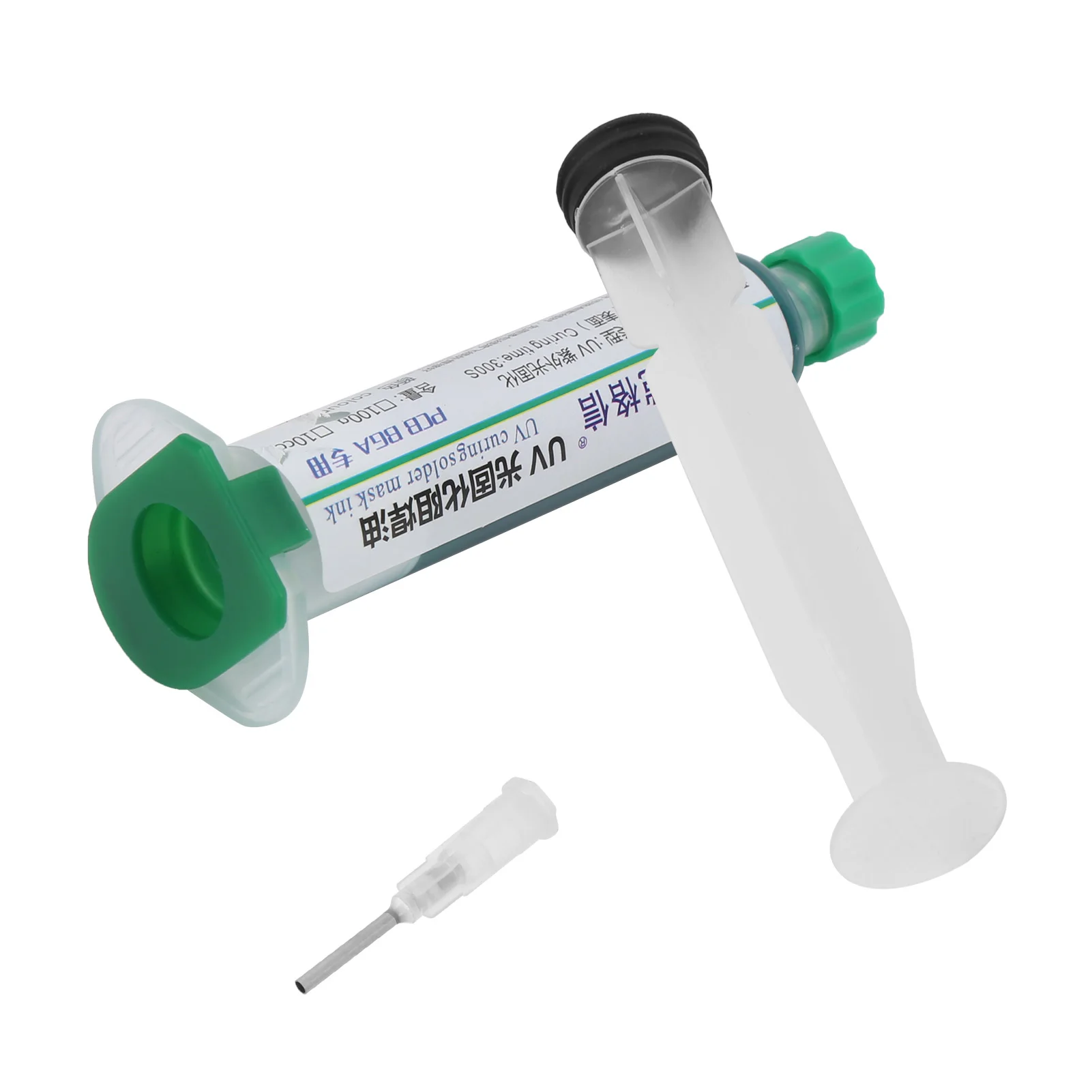 KGX-900, encre résistante à la soudure au durcissement UV vert 10cc avec aiguille poussoir pour soudure de PCB, résistance à la soudure de la peinture, encre résistante à la soudure de PCB