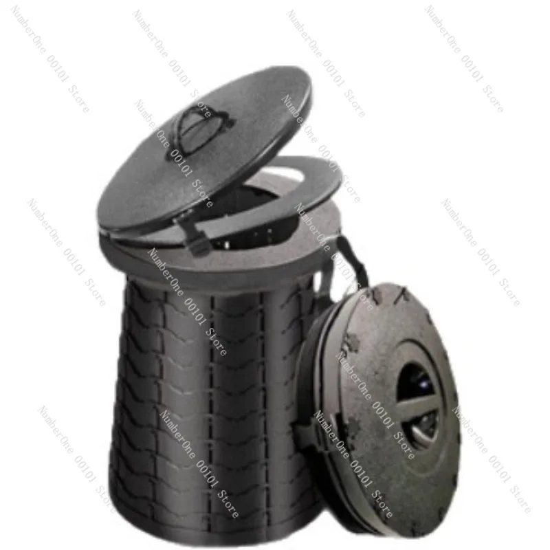 Large Capacity Portable Folding Camping Toilet Outdoor Emergency Commode for Car Travel Adjustable Height Thickened Mobile Potty