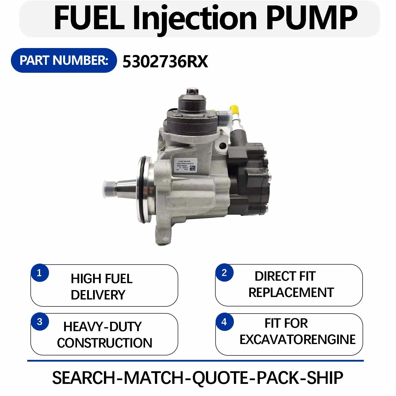 5302736RX Fuel Injection Pump For Cummins QSB6.7 ISB6.7 QSB4.5 QSB3.3 Engine