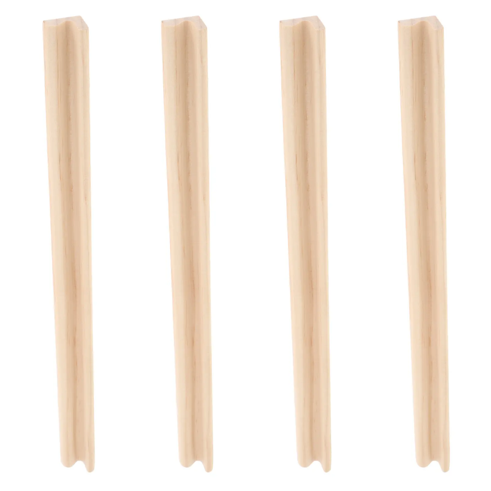 

4Pcs Rustic Unfinished Wood Domino Trays Single Row Stable Tile Holders Board Game Accessories for Mexican Train Mahjong Kids