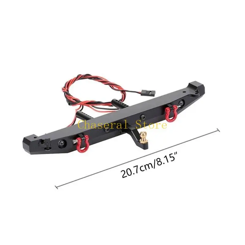 E7CE Металлический передний задний бампер с хвостовым крюком для прицепа, набор из 4 светодиодных фонарей для гусеничного с 1/10