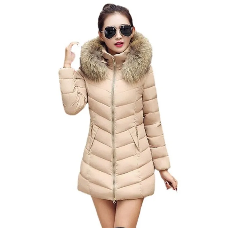 Frauen Parkas Mantel Pendel stil 2023 Winter Abnehmen Mode Pelz kragen Kapuze Baumwoll jacke lange Frauen Kleidung Herbst Winter