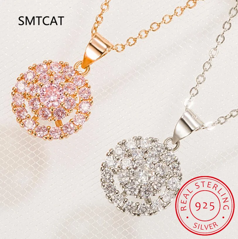 1.4CT D Color Double Circle Moissanite Necklace Pendant For Women GRA Certified S925 Silver Neck Chain Luxury Jewelry Gift