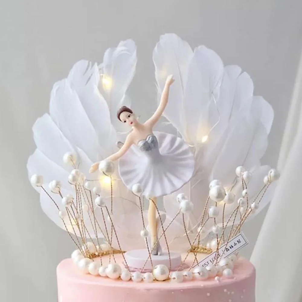 Tanzende Mädchen Kuchen Dekorationen Ballerina Figur Kuchen Topper Für Mädchen Ballett Thema Geburtstag Party Dekore Kuchen Ornament – Detail 4