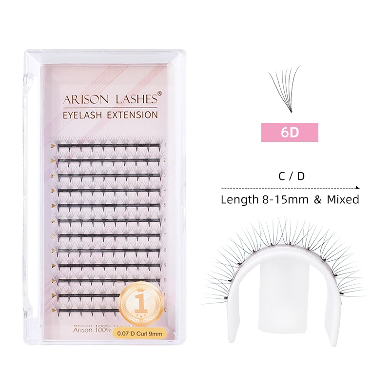 Arison Premade Fans Eyelashes Short Stem 12 Rows False Eyelashes Fake Lashes Stable Curl Professional Eyelashes Makeup Tools