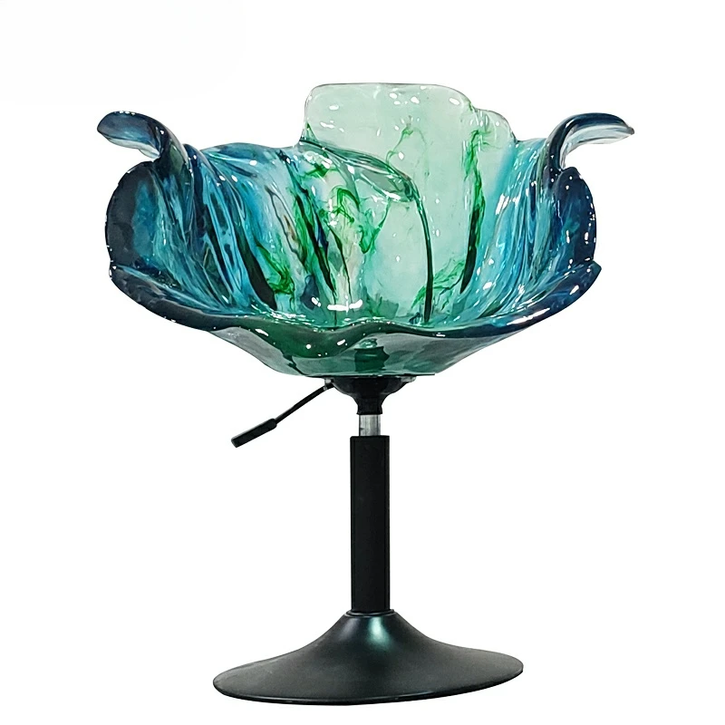 

Y Chair table,chair bar,transparent, light luxury living room, high-end resin backrest, petal shaped dining chair, lifting and l