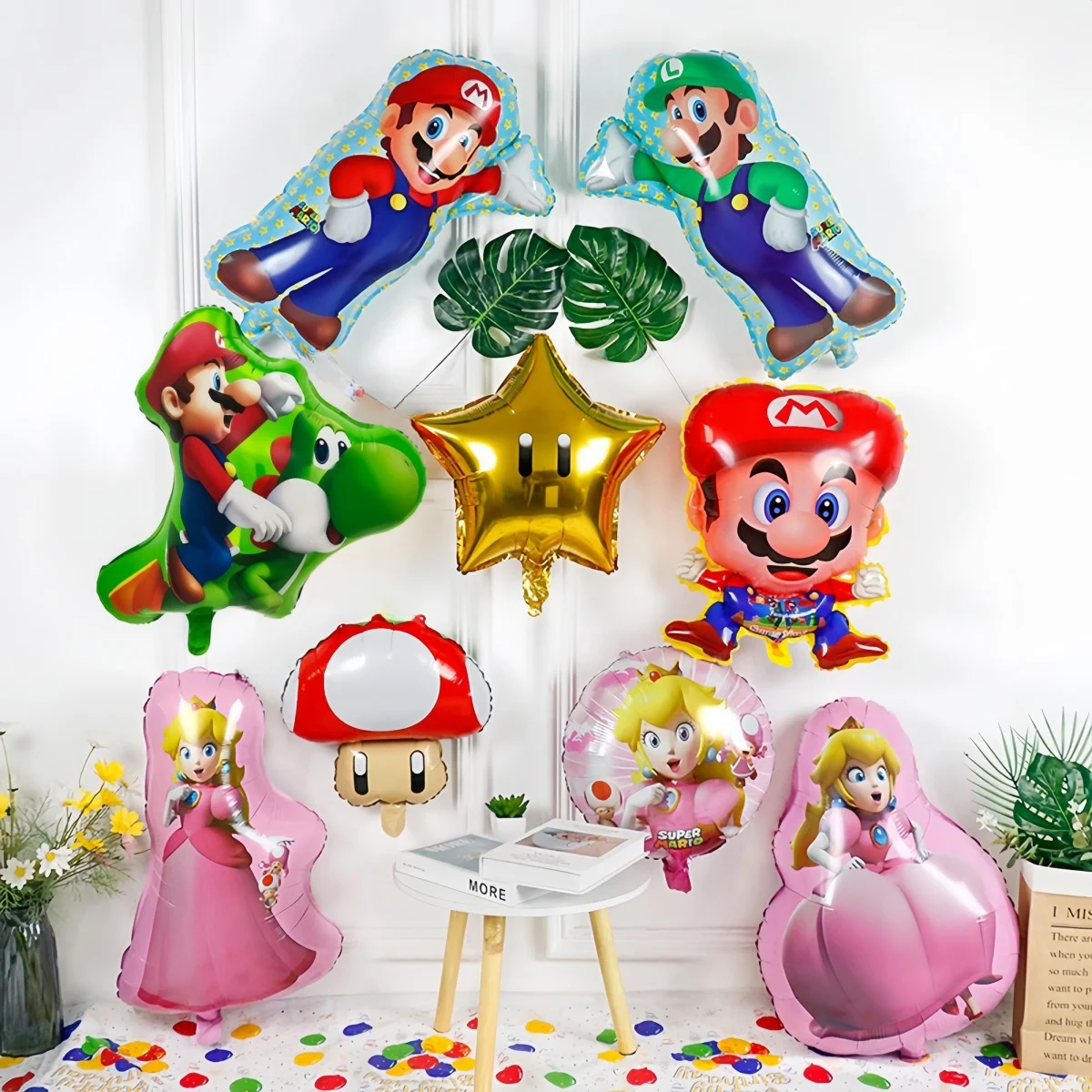 Super Mario Bros Foil Balloon Birthday Party Cartoon Aluminum Film Balloons  Kids Boys Happy Birthday Party Balloon Supplies