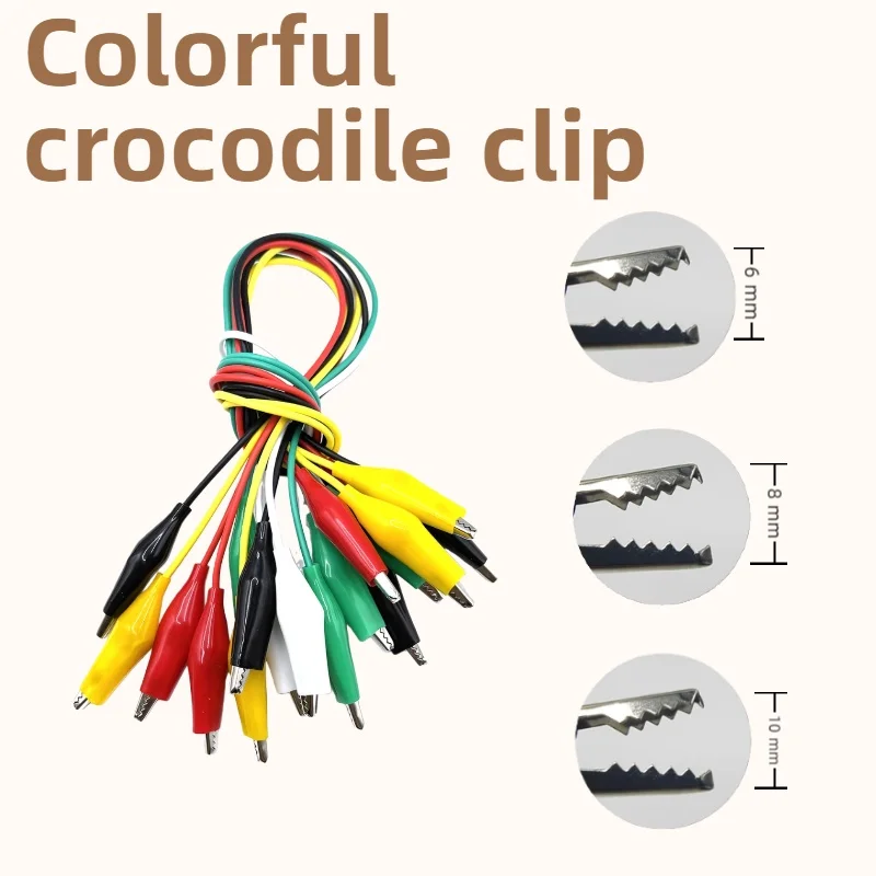 

1 harness,Colorful Alligator Clips Electric ,DIY, Small Battery, Power Cord ,Sheath Double Head Test Clamp 48CM,50cm