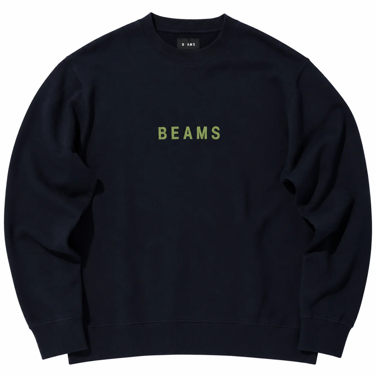 Beams Men Long Sleeve Top Classic Letter Print Men Women Crewneck Long Sleeve Trendy Oversized Cotton Casual Sweatshirt Clothing