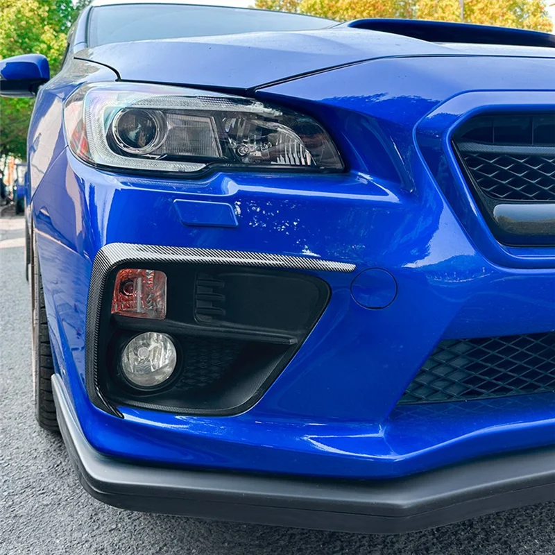 

Car Front Bumper Splitter Spoiler Fog Light Spoiler Cover Trim For Subaru WRX STI VA 2014-2016 Carbon Fiber