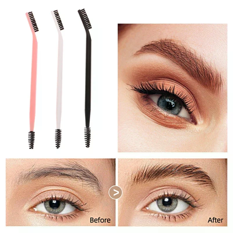 Reusable Double Headed Eyebrow Eyelash Shaper Eye Brow Brush Eyebrow Brush Eyelash Comb For Grooming Brows Makeup Tool