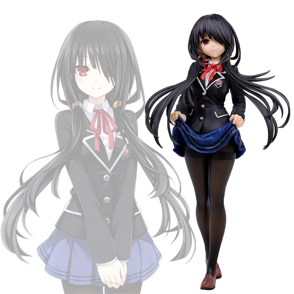 Japanese Anime Date A Live Sexy Girl Tokisaki Kurumi School Uniform Ver. 1/7 PVC Action Figure Adult Collection Model Doll Toys